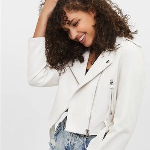 Bershka Cute Faux White Leather Jacket!